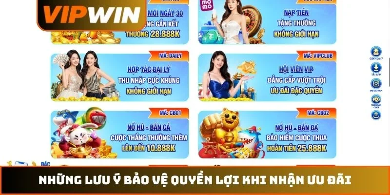 Khuyến mãi VIPWIN 3 Những lưu ý bảo vệ quyền lợi khi nhận ưu đãi
